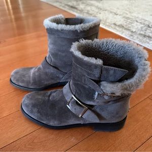 Jimmy Choo fur suede shearling winter boots